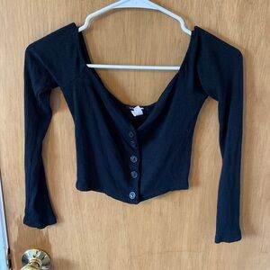 Off the shoulder crop top black size S-Fashion Nova